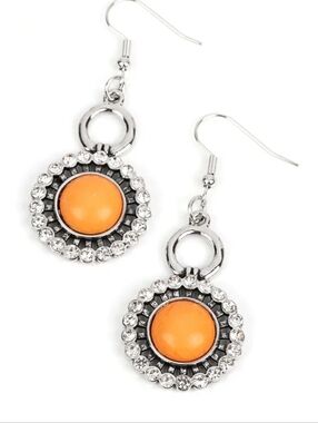 Paparazzi Mojave Mogul Orange Earrings NWT